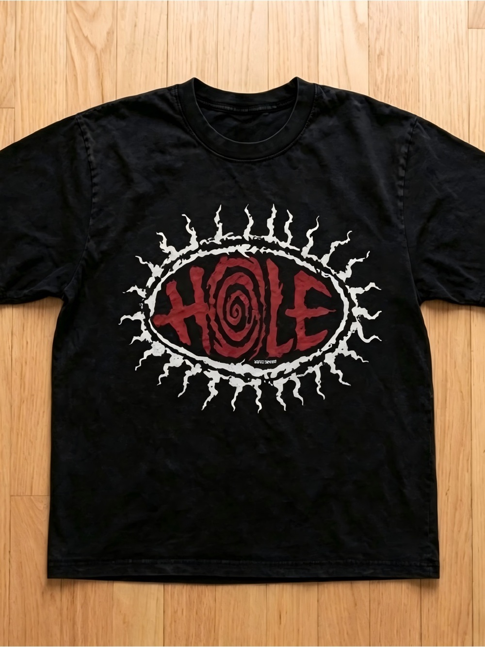 90s Grunge Hole Band Spiral Sun Vintage Washed Oversized T-shirt Size Unisex